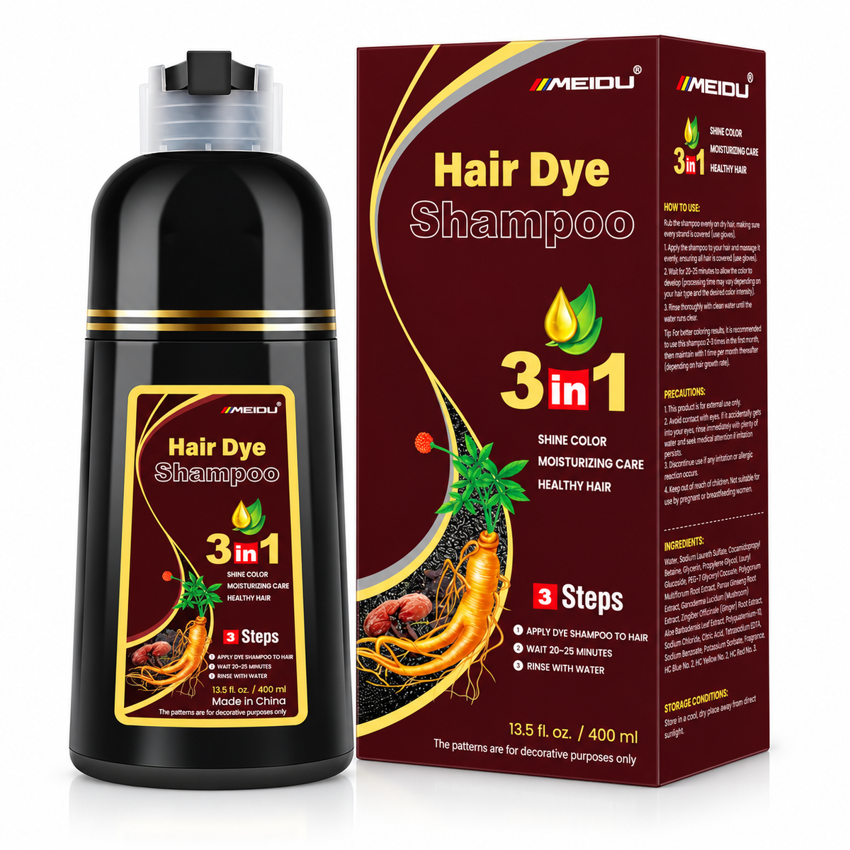 Shampoo Cubre Canas MEIDU 3 en 1